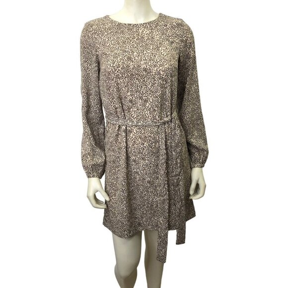 H & M ANIMAL PRINT REMOVABLE BELTED SHIFT DRESS 4 NWT - Picture 1 of 8
